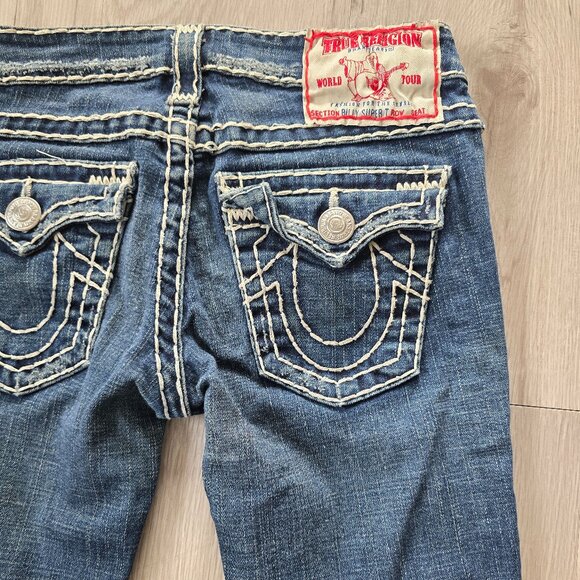 True Religion Y2K Billy Super T medium wash denim skinny low-rise jeans WMS 27" - Picture 9 of 10